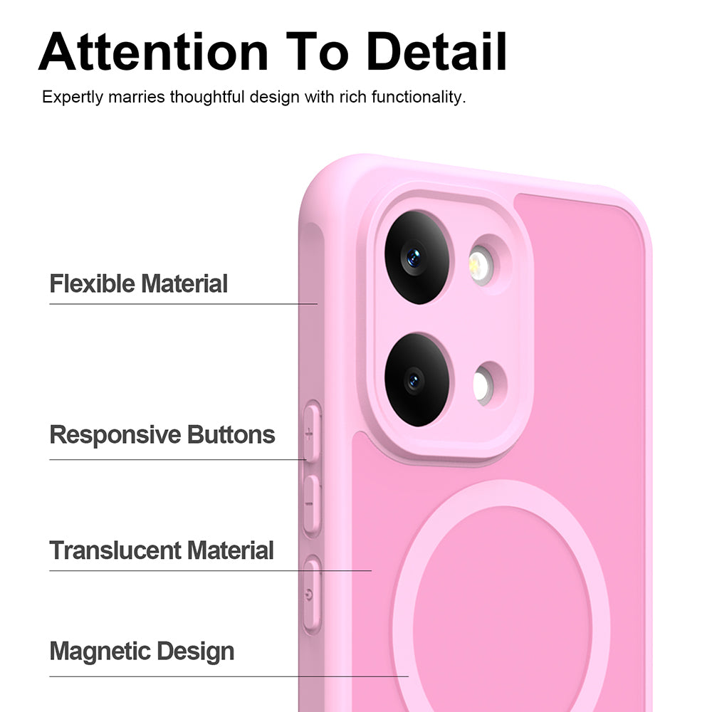 Coque MagSafe pour Xiaomi Redmi 17 5G / 17 4G, Techsuit, HaloFrost II, Rose