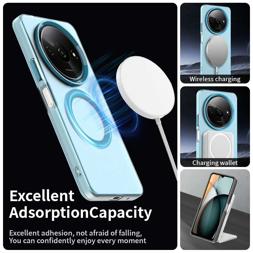 Coque MagSafe pour Xiaomi Redmi A3x / A3, Techsuit, CandyCase, Bleue
