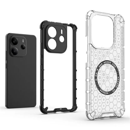 Coque MagSafe pour Xiaomi Redmi Note 14 4G (Régional), Techsuit, HoneyComb Shield, Noire