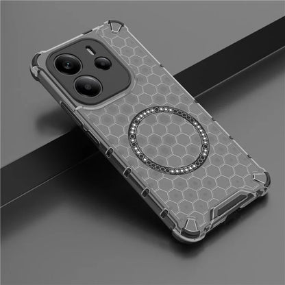 Coque MagSafe pour Xiaomi Redmi Note 14 4G (Régional), Techsuit, HoneyComb Shield, Noire
