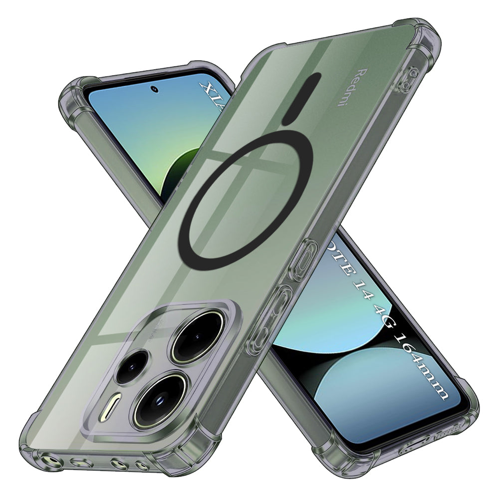 Coque MagSafe pour Xiaomi Redmi Note 14 4G (Régional), Techsuit, Transparente Antichoc, Fumée