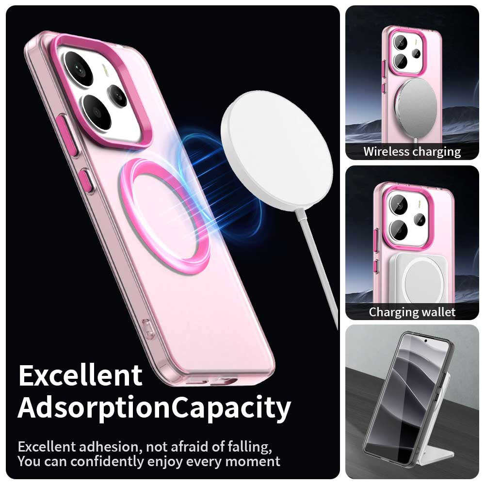 Coque MagSafe pour Xiaomi Redmi Note 14 4G (Standard), Techsuit, CandyCase, Rose