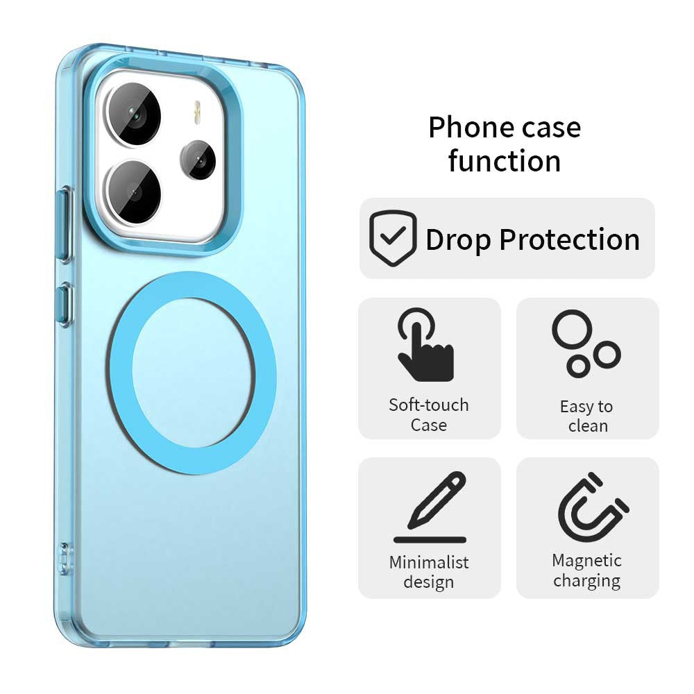 Coque MagSafe pour Xiaomi Redmi Note 14 5G, Techsuit, CandyCase, Bleue