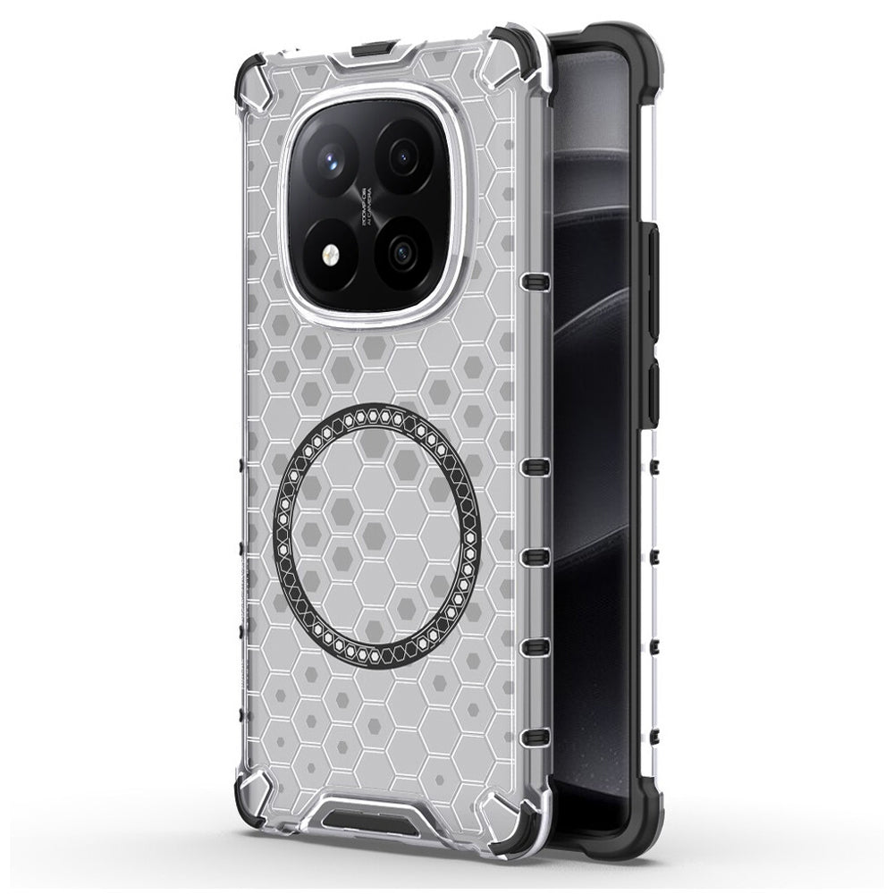 Coque MagSafe pour Xiaomi Redmi Note 14 Pro+ 5G, Techsuit, HoneyComb Shield, Blanche