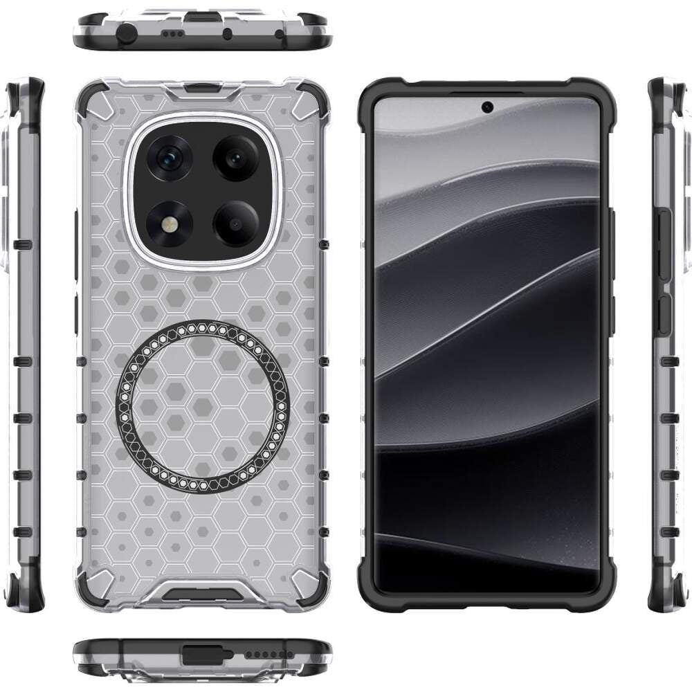 Coque MagSafe pour Xiaomi Redmi Note 14 Pro+ 5G, Techsuit, HoneyComb Shield, Blanche