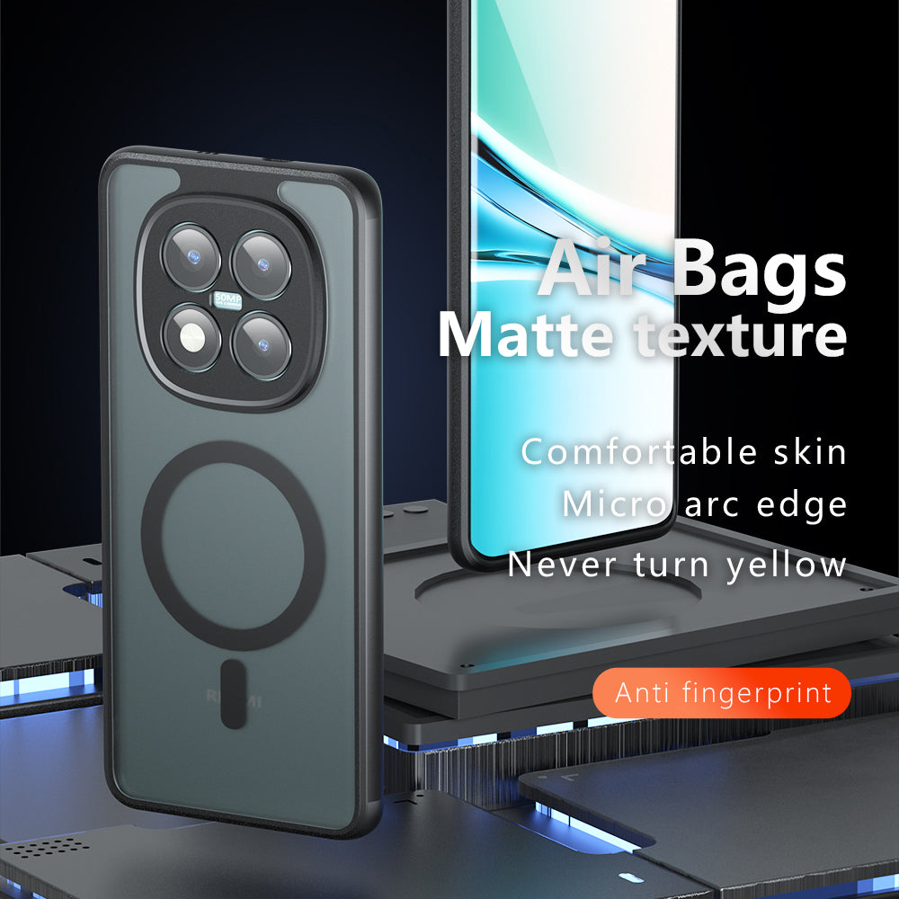 Étui MagSafe pour Xiaomi Redmi Note 15 Pro 5G, Techsuit, PureFrost, Noir Satiné