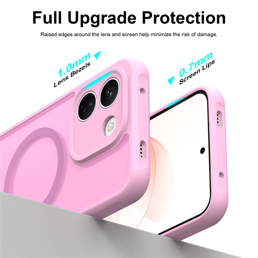 Coque MagSafe pour Xiaomi Redmi Note 17 4G / Note 17 5G, Techsuit, HaloFrost II, rose