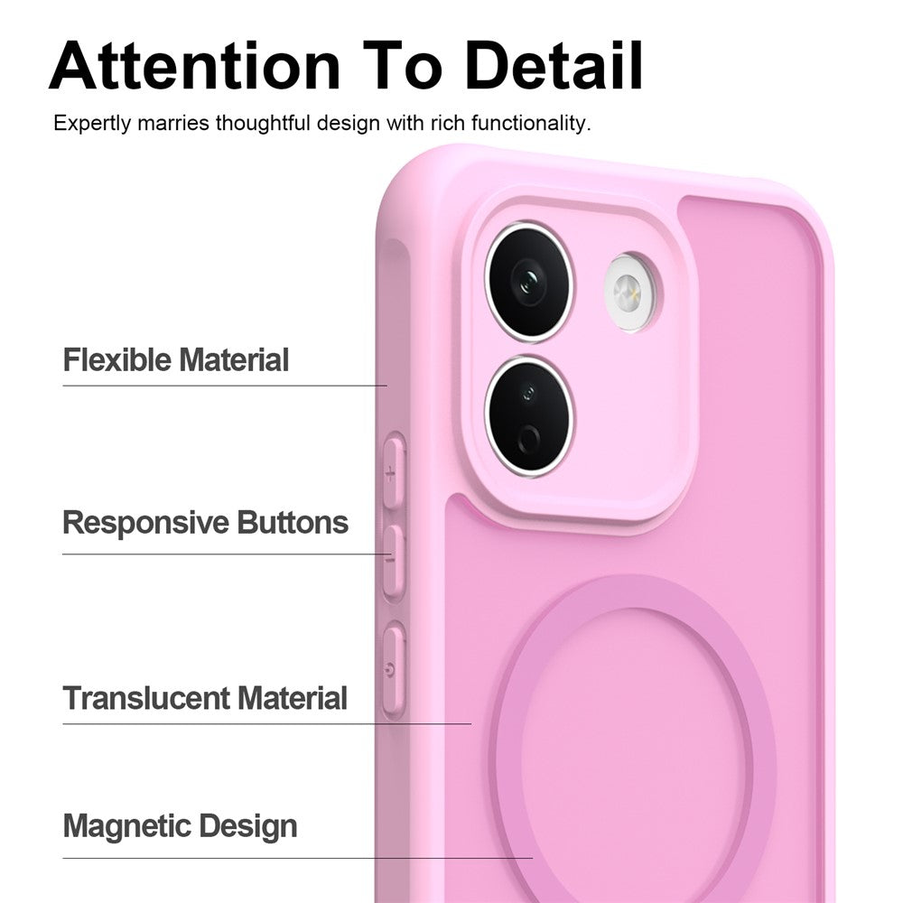 Coque MagSafe pour Xiaomi Redmi Note 17 4G / Note 17 5G, Techsuit, HaloFrost II, rose