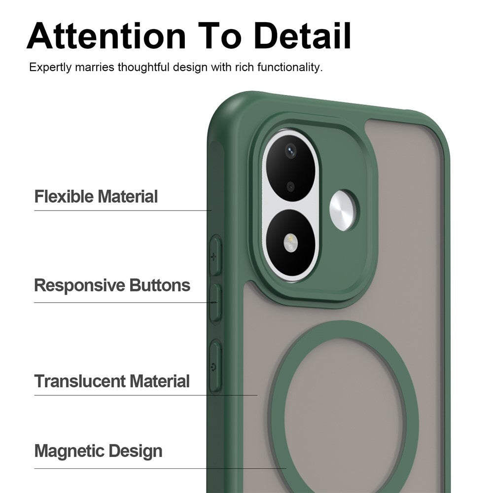 Coque MagSafe pour Xiaomi Redmi Note 17 4G / Note 17 5G, Techsuit, HaloFrost II, verte