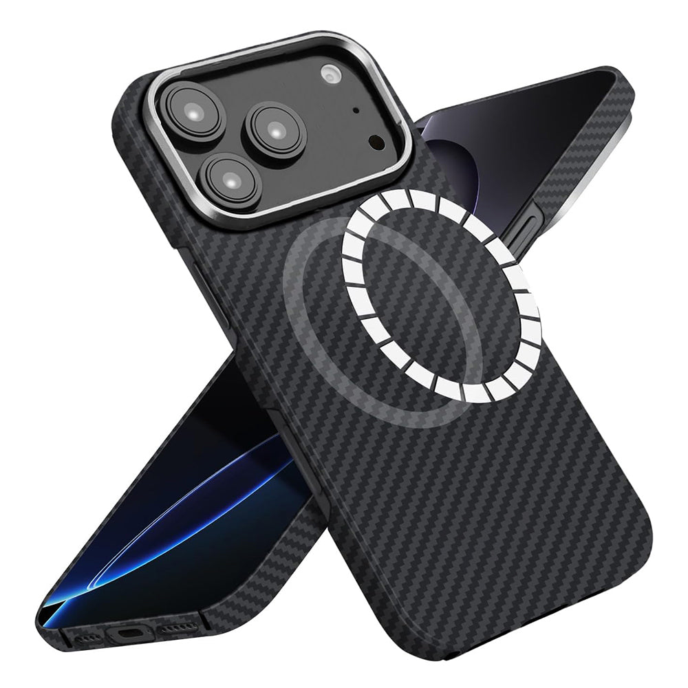Coque MagSafe pour Apple iPhone 17 Pro Max, Techsuit, Fibre d'Aramid, Noire