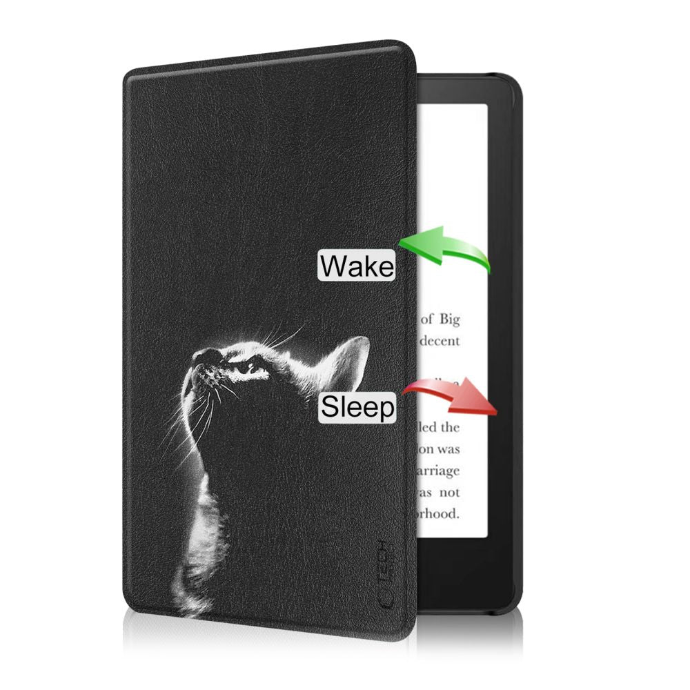 Pochette pour Amazon Kindle Paperwhite 6inch, Tech-Protect, SmartCase Cat, Noir