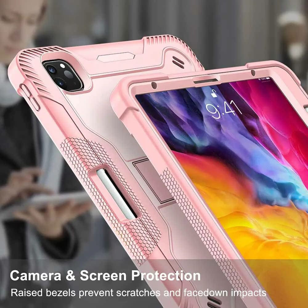 Case for Apple iPad Pro 11 (2024), Techsuit, Rugged TabShell, Pink