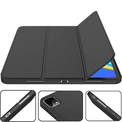 Housse pour Apple iPad Pro 12.9 (2022) / Pro 12.9 (2021) / Pro 12.9 (2020) / Pro 12.9 (2018), Techsuit, Flex Trifold, Noire