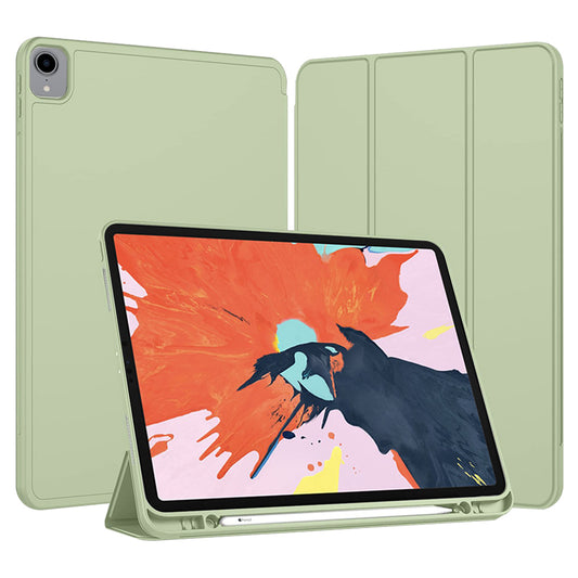 Housse pour Apple iPad Pro 12.9 (2022) / Pro 12.9 (2021) / Pro 12.9 (2020) / Pro 12.9 (2018), Techsuit, Flex Trifold, Vert Matcha