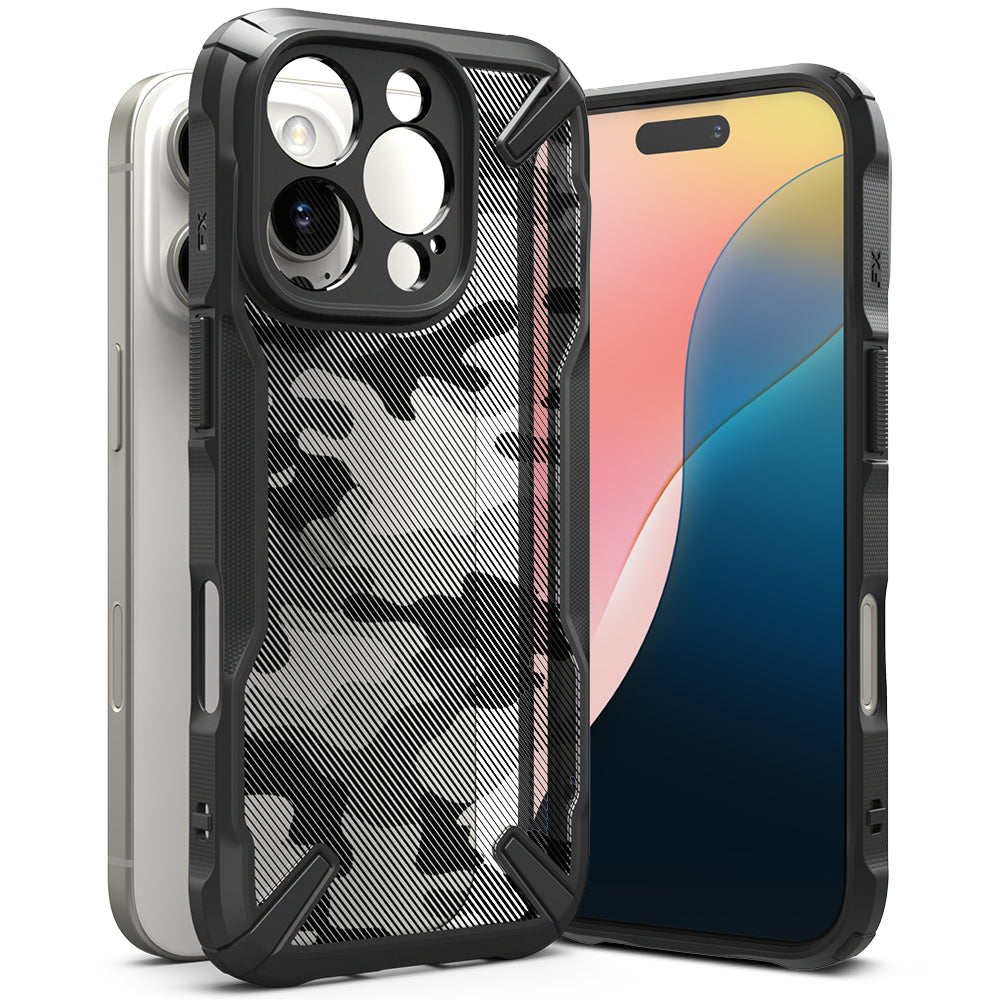 Coque pour Apple iPhone 16 Pro, Ringke, Fusion X Camo, Noir 