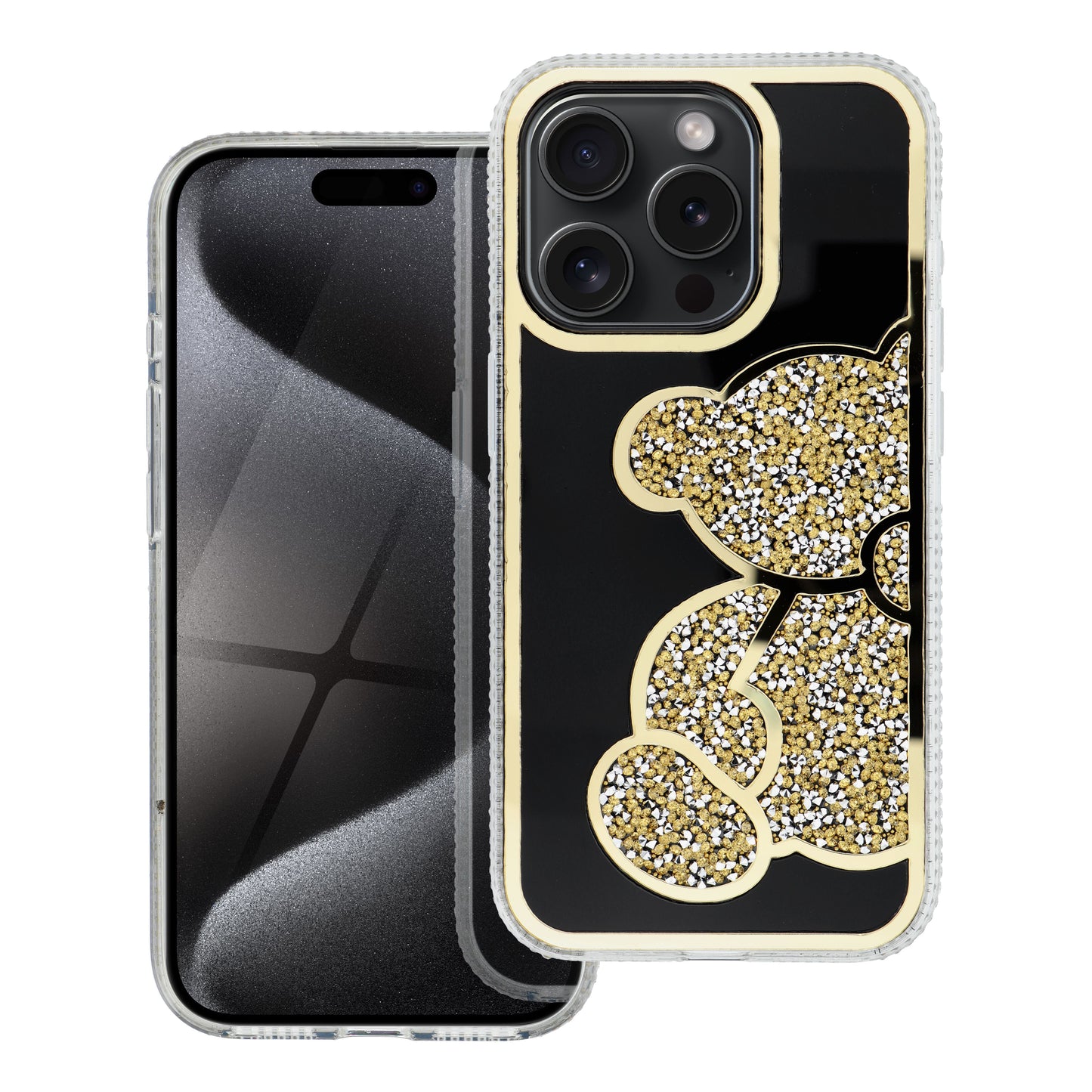 Coque pour Apple iPhone 17e / 16e, OEM, Teddy Bear, Dorée