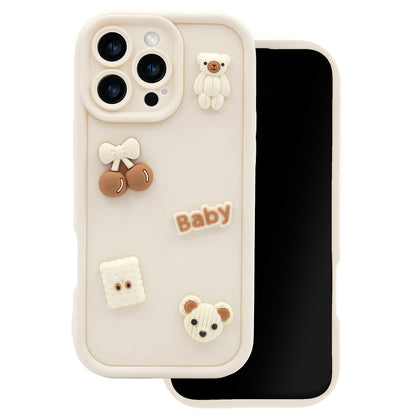 Case for Apple iPhone 17, OEM, Ultra Trendy 3D Bear, Beige