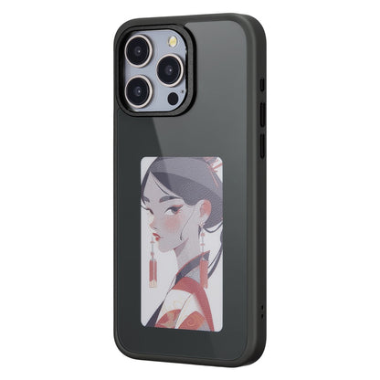 Coque pour Apple iPhone 15 Pro, OEM, Écran E-Ink Personnalisé, Noir