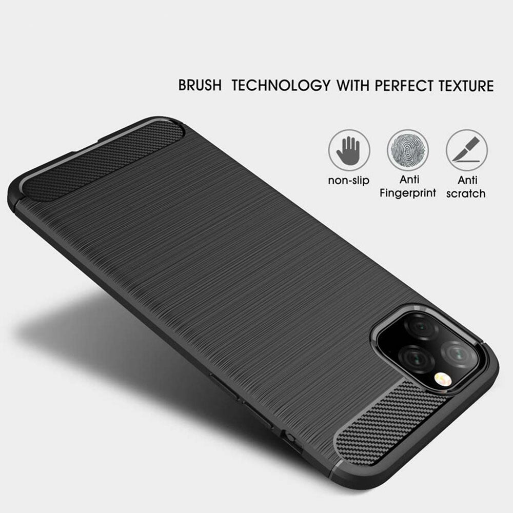 Coque pour Apple iPhone 11 Pro Max, Techsuit, Carbone, Noire