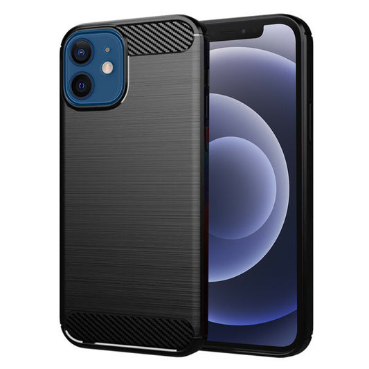 Coque pour Apple iPhone 12 / 12 Pro, Techsuit, Carbone, Noire