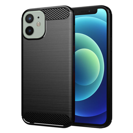 Coque pour Apple iPhone 12 mini, Techsuit, Carbone, Noire