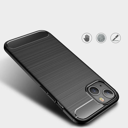 Coque pour Apple iPhone 13 mini, Techsuit, Carbone, Noire