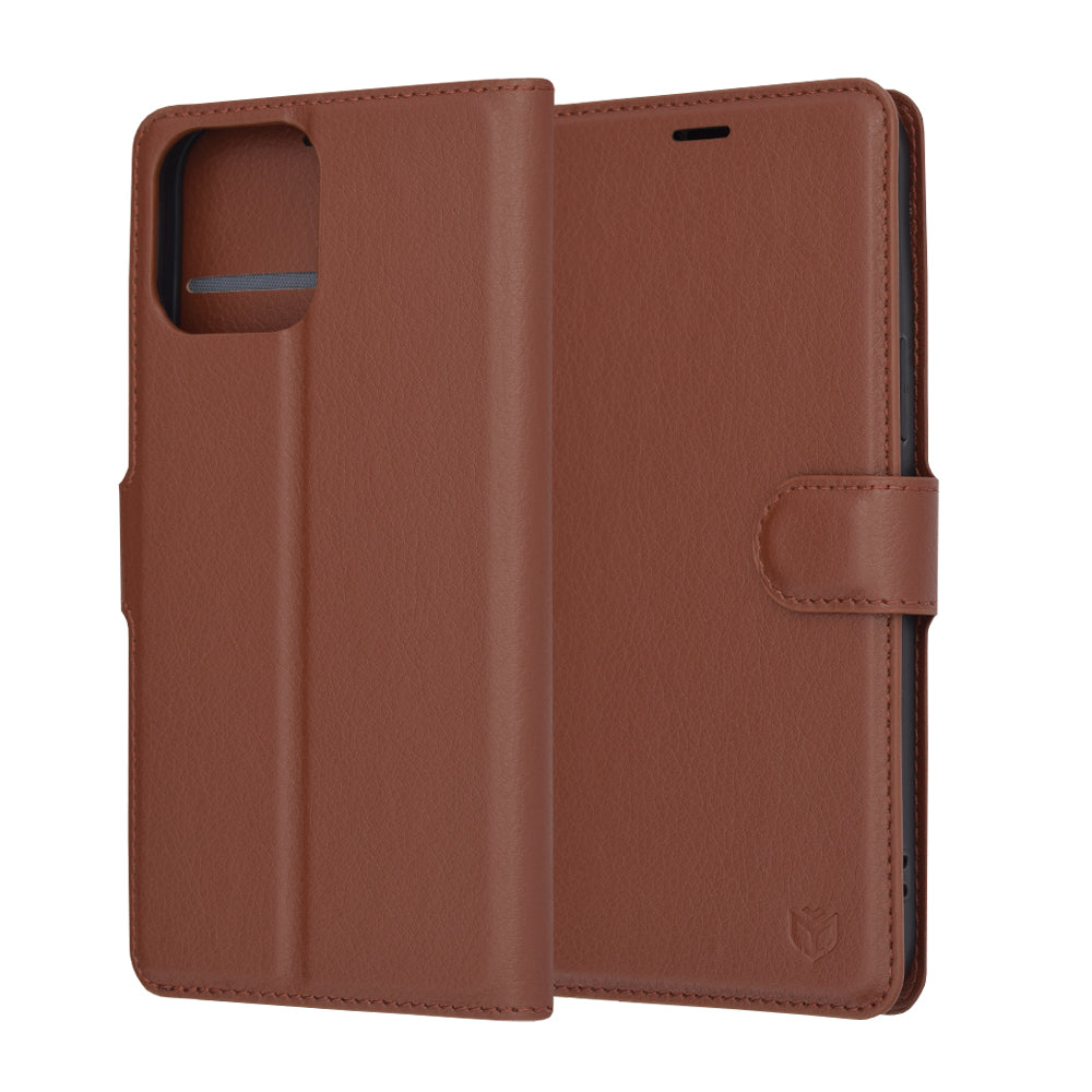 Coque pour Apple iPhone 13 Pro Max, Techsuit, Leather Folio, Marron
