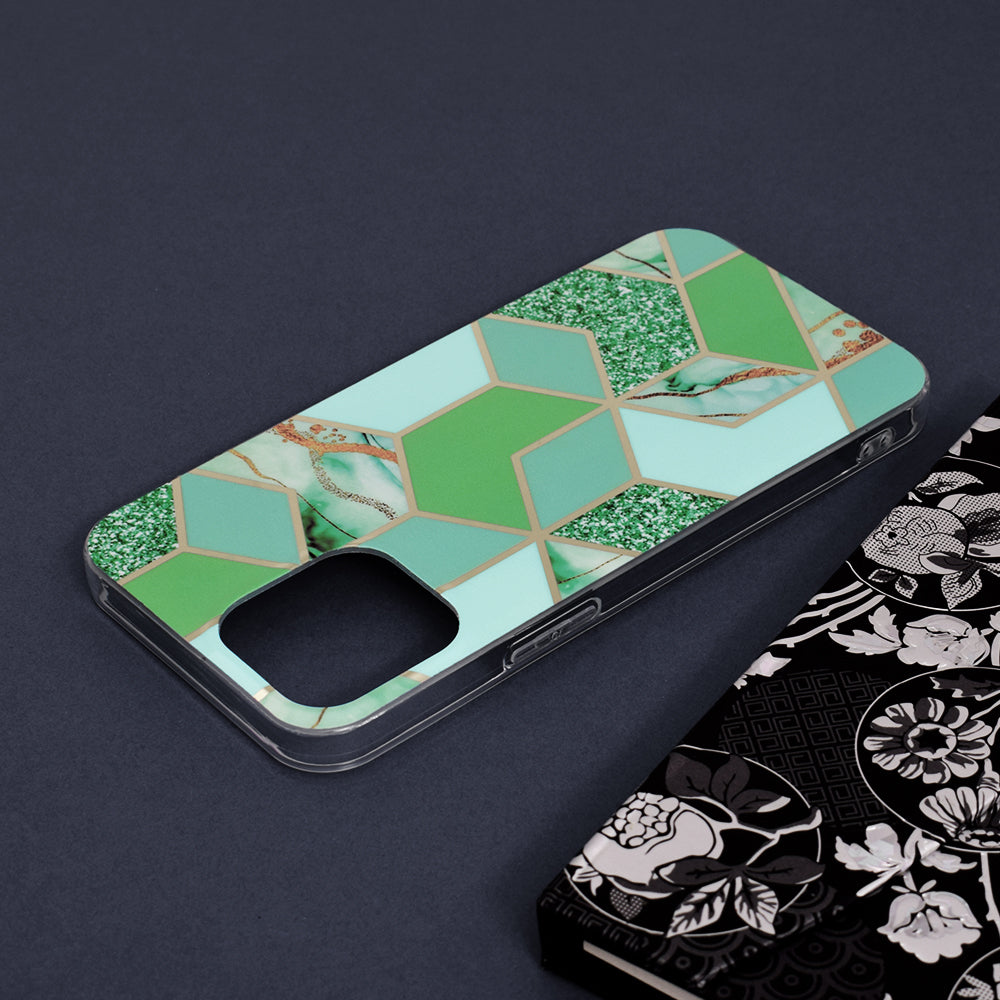 Coque pour Apple iPhone 13 Pro Max, Techsuit, Marble, Vert