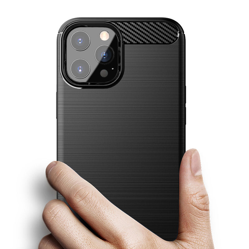 Coque pour Apple iPhone 13 Pro, Techsuit, Carbone, Noire