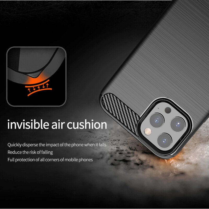 Coque pour Apple iPhone 13 Pro, Techsuit, Carbone, Noire
