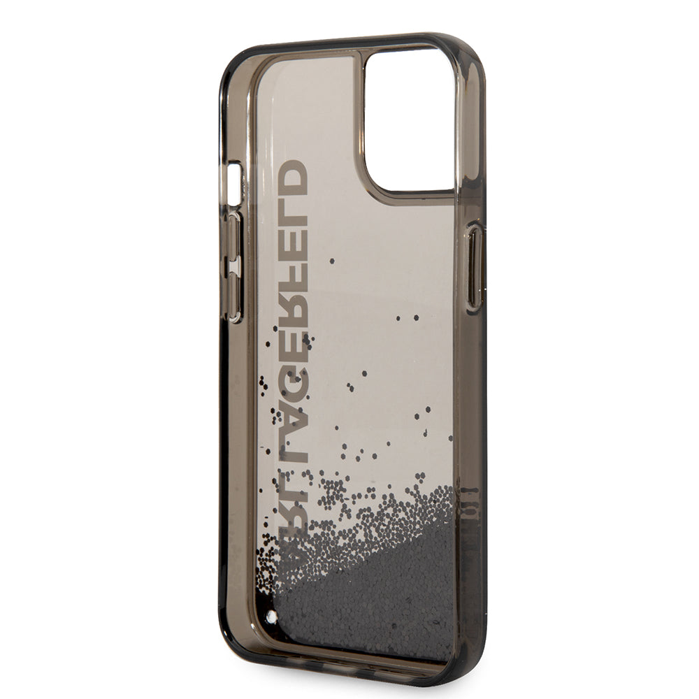 Housse pour Apple iPhone 14, Karl Lagerfeld, Liquid Glitter KL Logo, Noire
