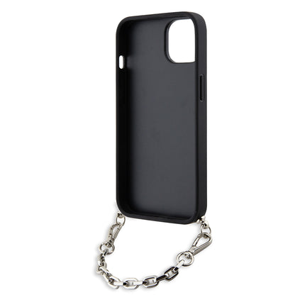 Étui pour Apple iPhone 14, Karl Lagerfeld, Saffiano Monogram Chain, Noir