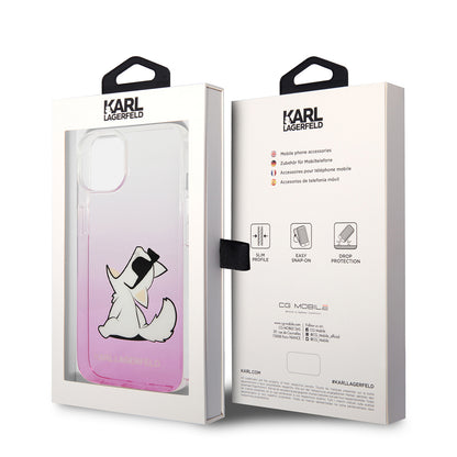 Étui pour Apple iPhone 14 Plus, Karl Lagerfeld, Choupette Fun, Rose
