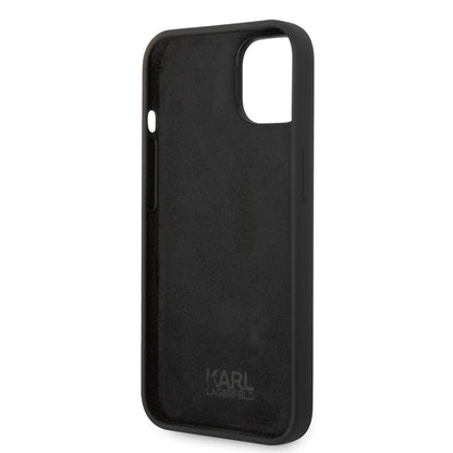 Étui pour Apple iPhone 14 Plus, Karl Lagerfeld, Silicone Tête de Karl, Noir