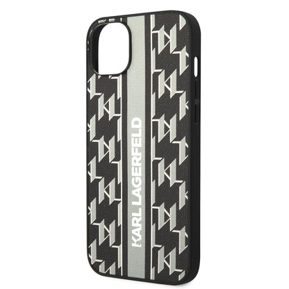 Étui pour Apple iPhone 14 Plus, Karl Lagerfeld, Monogram Stripe, Gris