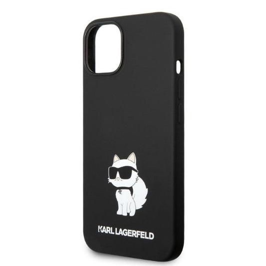 Étui pour Apple iPhone 14 Plus, Karl Lagerfeld, Silicone Choupette, Noir