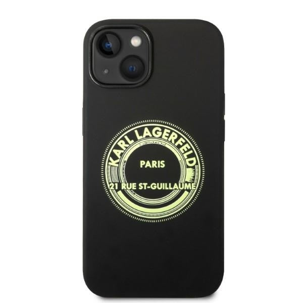 Étui pour Apple iPhone 14 Plus, Karl Lagerfeld, Silicone RSG, Noir