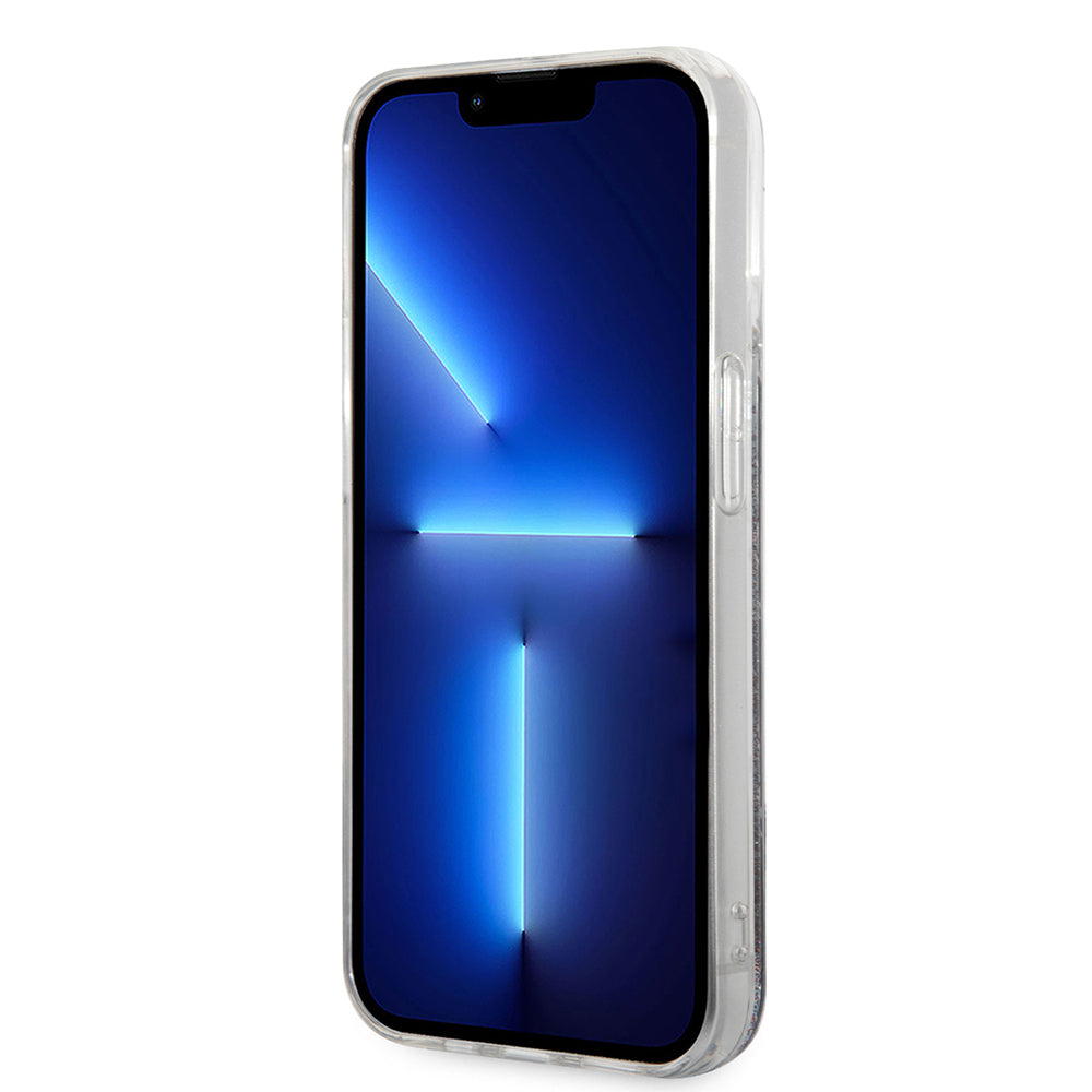 Étui pour Apple iPhone 14 Pro, Karl Lagerfeld, Monogramme à Paillettes Liquides, Noir