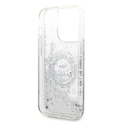 Étui pour Apple iPhone 14 Pro, Karl Lagerfeld, Liquid Glitter RSG, Argenté