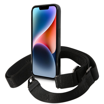 Étui pour Apple iPhone 14 Pro Max, Karl Lagerfeld, Color Stripes with Strap, Rose