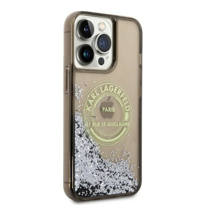 Étui pour Apple iPhone 14 Pro Max, Karl Lagerfeld, Liquid Glitter RSG, Noir
