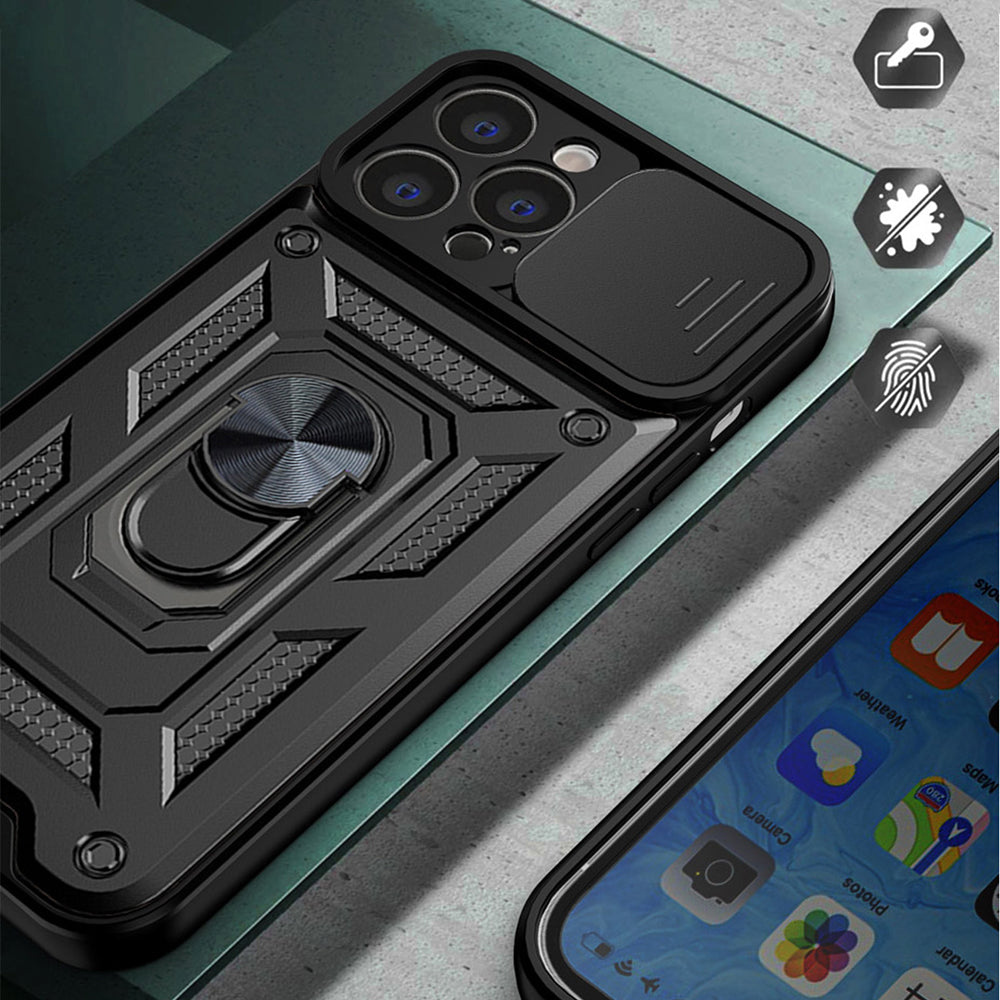 Coque pour Apple iPhone 14, Techsuit, CamShield, Noire