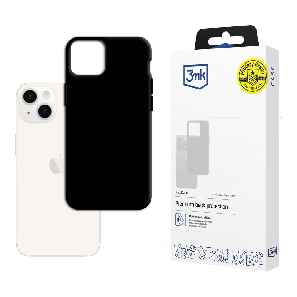 Coque pour Apple iPhone 15, 3MK, Noire Mate