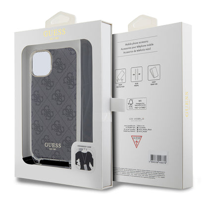 Étui pour Apple iPhone 15, Guess, 4G IML Printed Crossbody, Noir