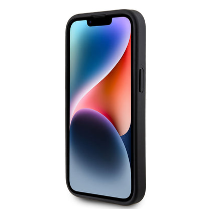 Étui pour Apple iPhone 15, Guess, Glitter Big 4G Script, Noir