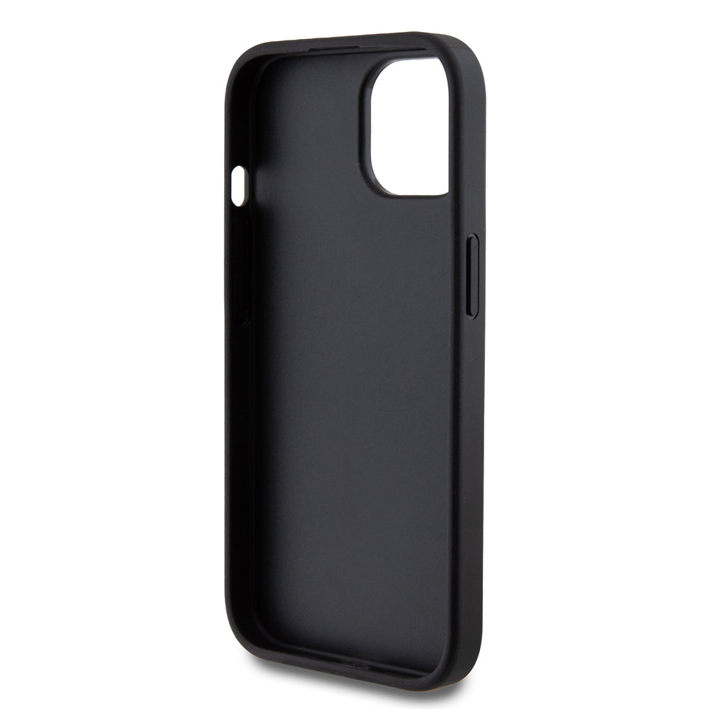 Étui pour Apple iPhone 15, Guess, Glitter Big 4G Script, Noir