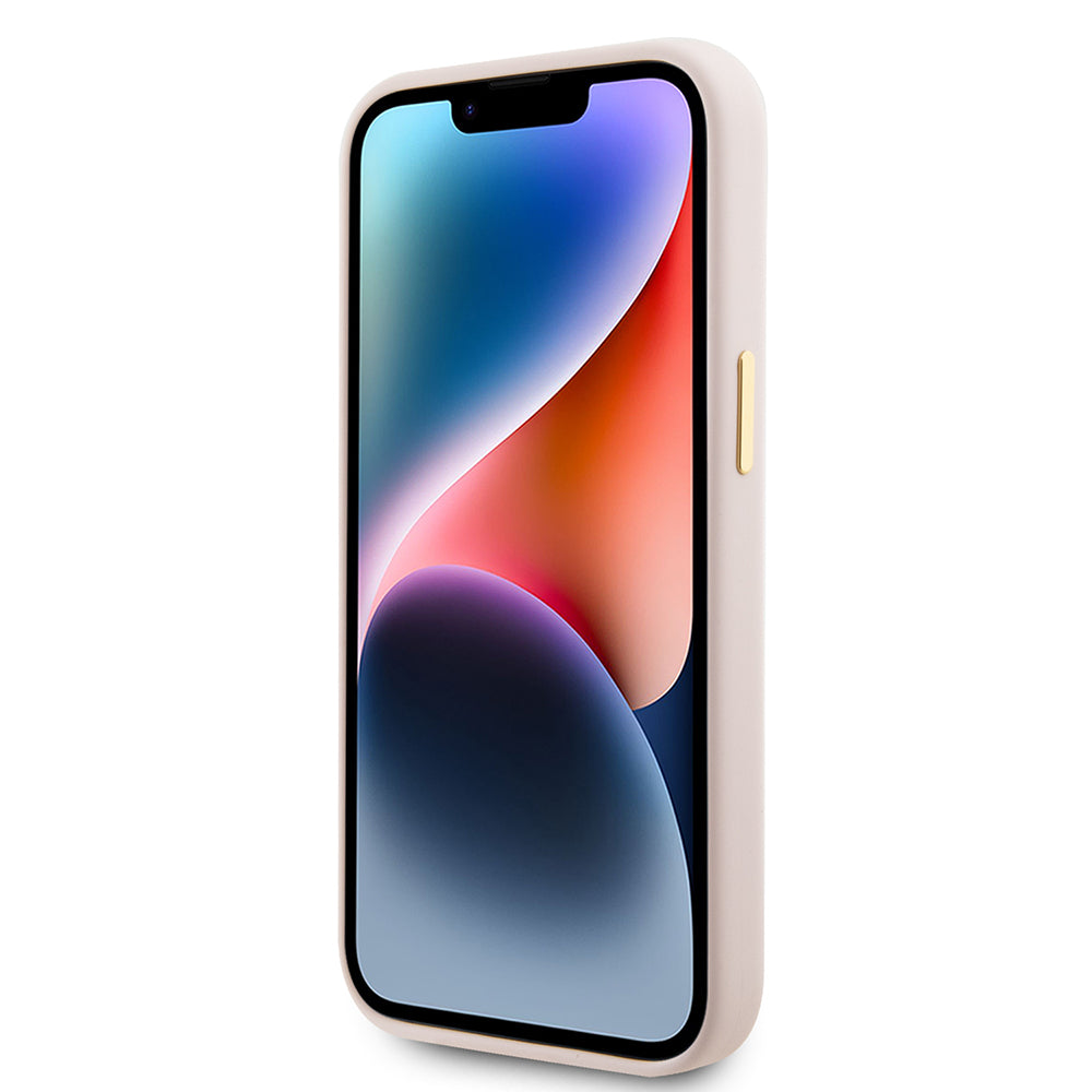 Case for Apple iPhone 15, Guess, Strass 4G Logo, Light Pink