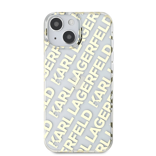 Étui pour Apple iPhone 15, Karl Lagerfeld, IML Luxury Gold Fullover Logo, Doré