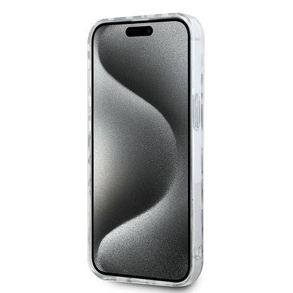 Étui pour Apple iPhone 15, Karl Lagerfeld, motif zèbre de luxe IML avec sangle, Noir