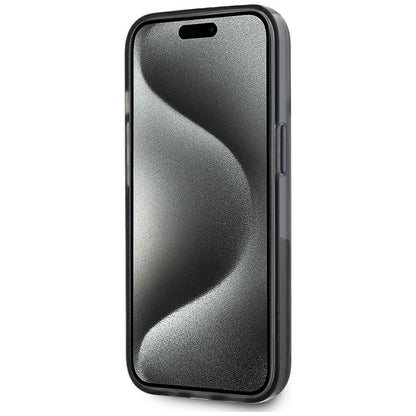 Étui pour Apple iPhone 15, Karl Lagerfeld, Monogramme à Paillettes Liquides, Noir
